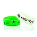 JPS11001GD 1" Glow In The Dark Silicone Band with Custom Imprint